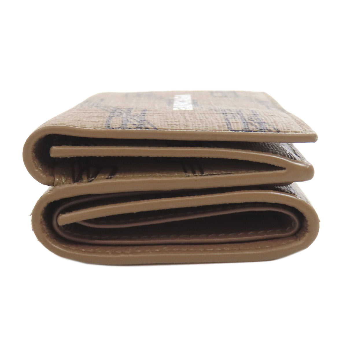 BALENCIAGA Bifold Wallet 594312 PVC Brown BB Tri-fold Wallet Women(Unisex) Used Authentic