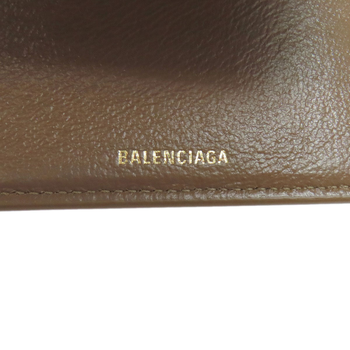 BALENCIAGA Bifold Wallet 594312 PVC Brown BB Tri-fold Wallet Women(Unisex) Used Authentic