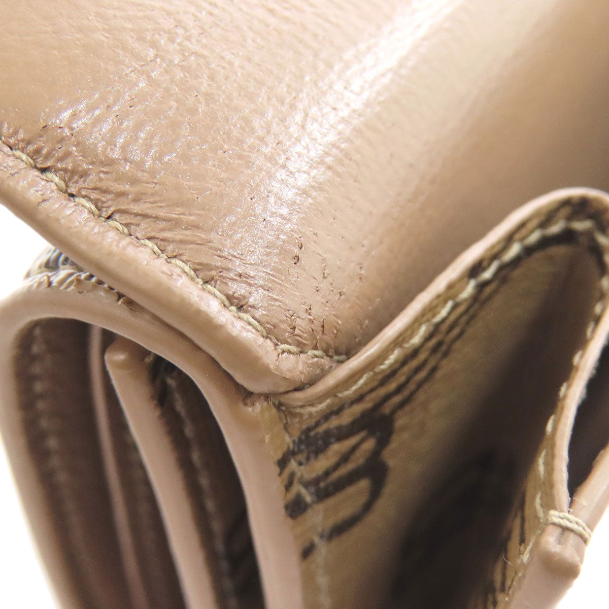BALENCIAGA Bifold Wallet 594312 PVC Brown BB Tri-fold Wallet Women(Unisex) Used Authentic