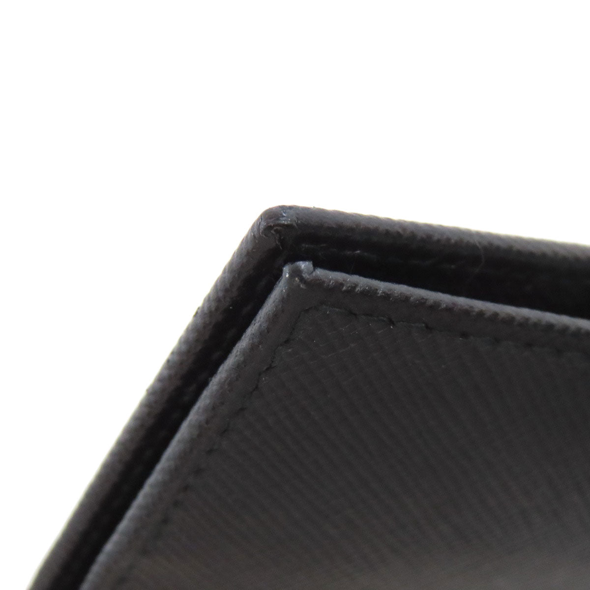 PRADA Bifold Wallet Safiano black logo Women Used Authentic