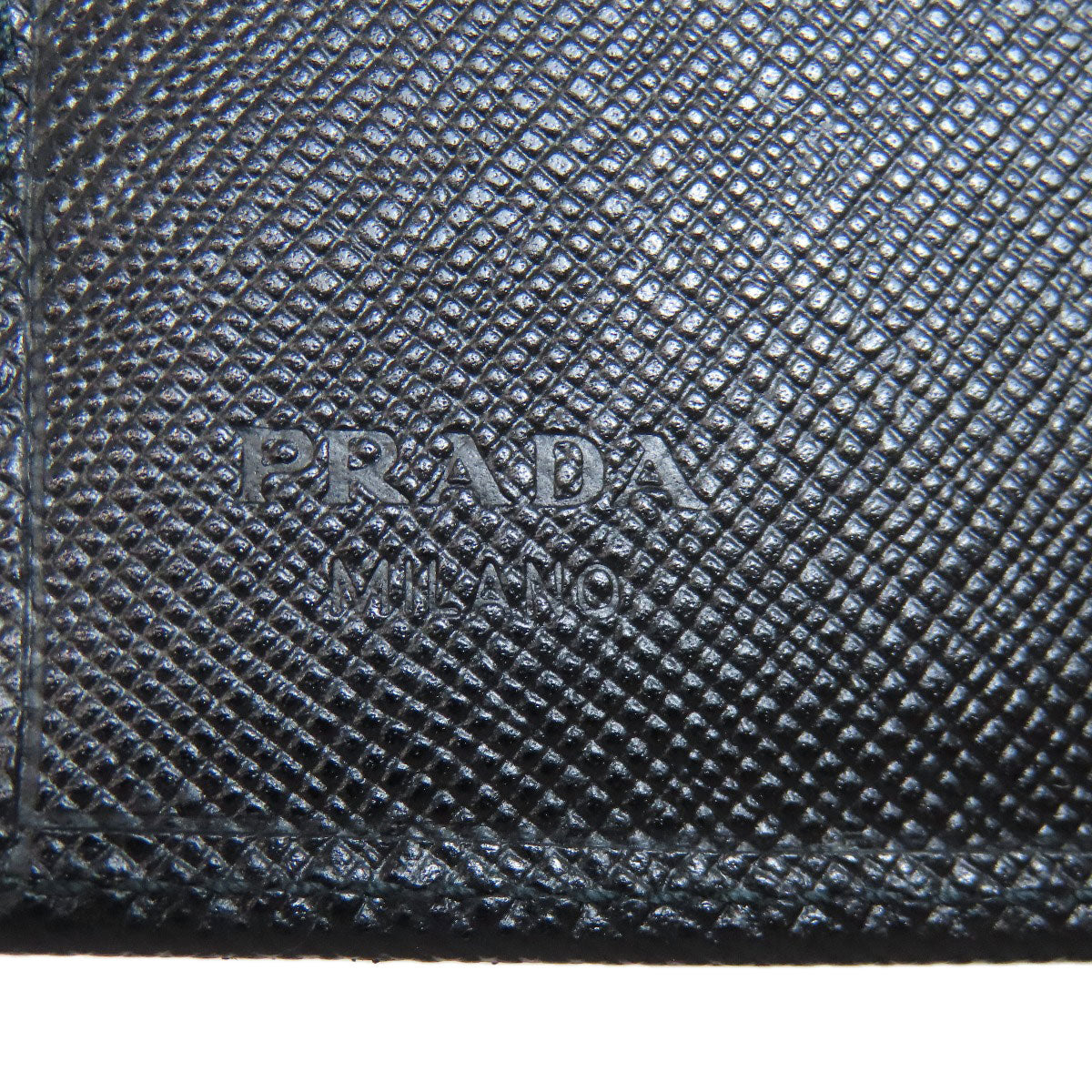 PRADA Bifold Wallet Safiano black logo Women Used Authentic