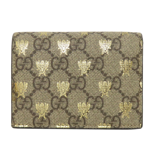 GUCCI Bifold Wallet 508757 PVC Brown GG Supreme B Women Used Authentic