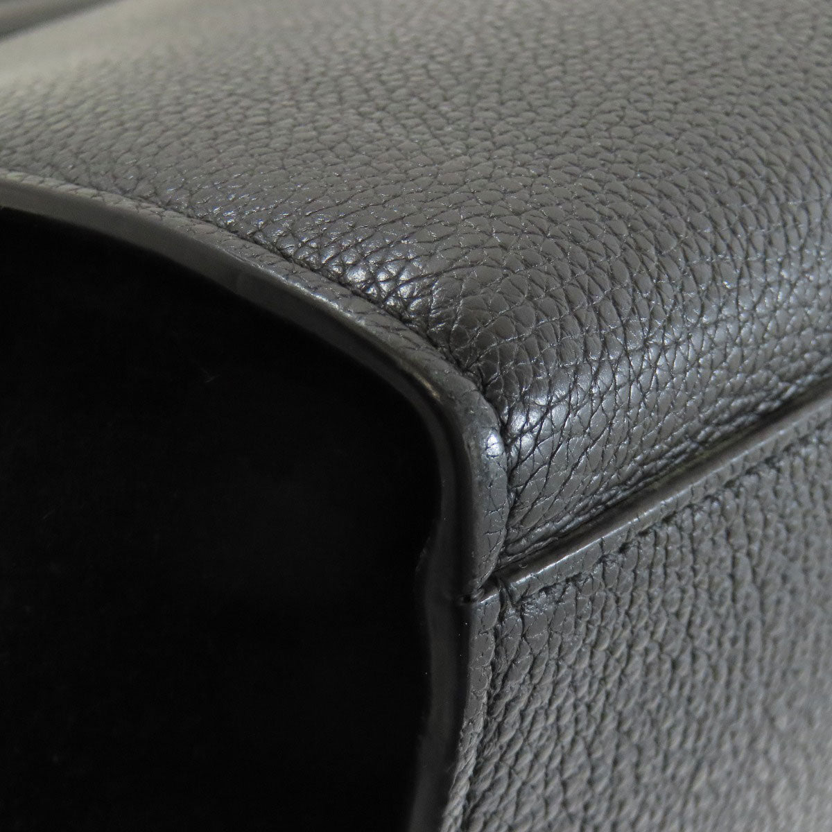 CELINE Handbag leather black Trapeze 2WAY Women Used Authentic