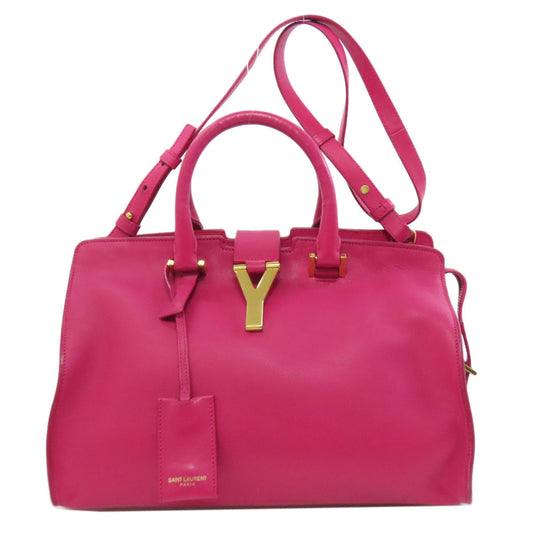 SAINT LAURENT Handbag leather pink Petit Cabas 2WAY Women Used Authentic