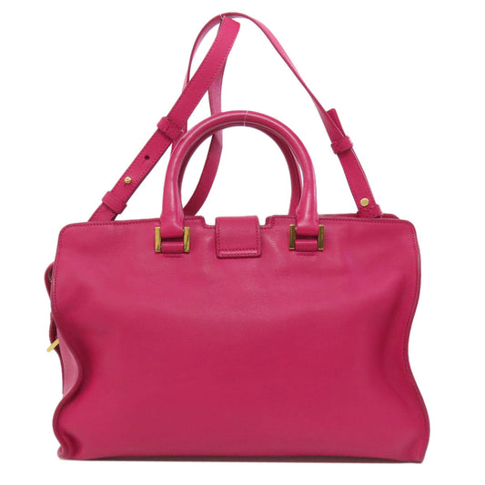 SAINT LAURENT Handbag leather pink Petit Cabas 2WAY Women Used Authentic