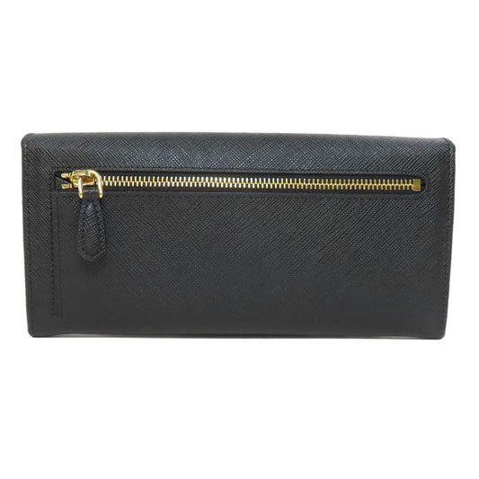 PRADA Long Wallet Purse 1MH132 Safiano black logo Women Used Authentic