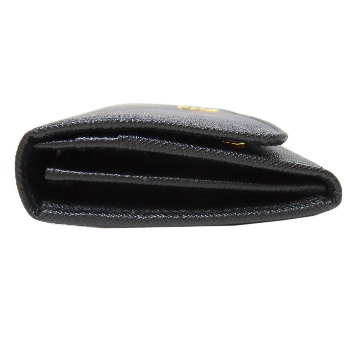 PRADA Long Wallet Purse 1MH132 Safiano black logo Women Used Authentic