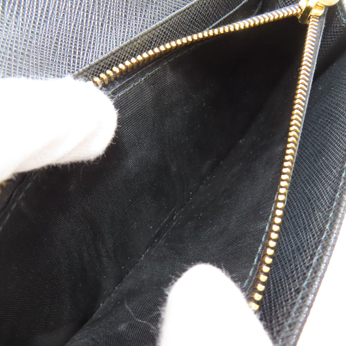 PRADA Long Wallet Purse 1MH132 Safiano black logo Women Used Authentic