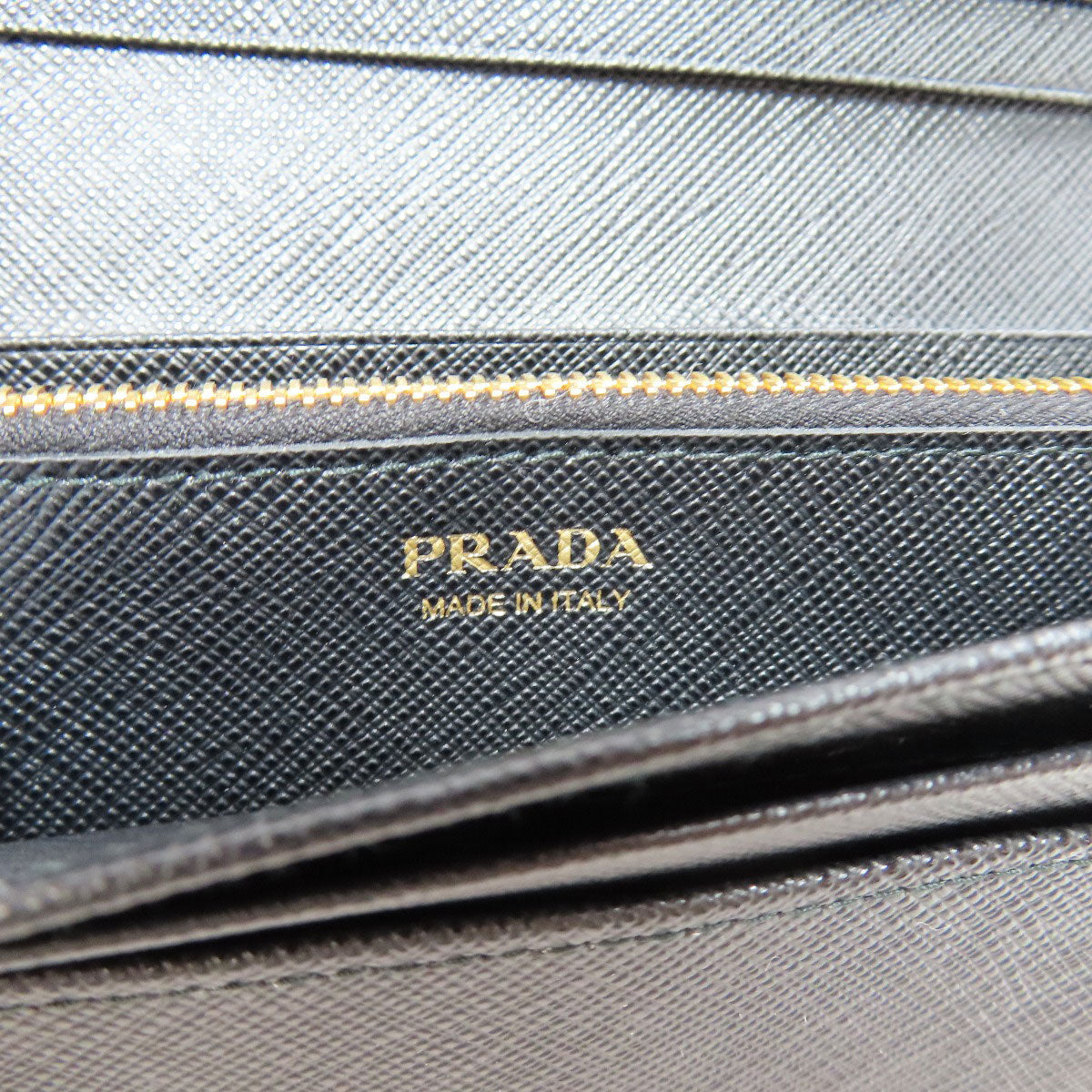 PRADA Long Wallet Purse 1MH132 Safiano black logo Women Used Authentic