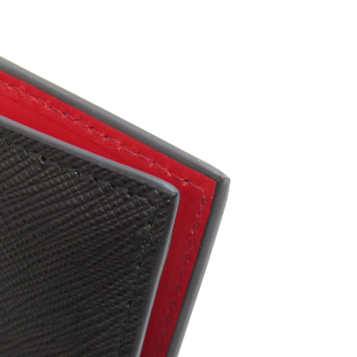 PRADA Bifold Wallet 1MV204 Safiano black Monkey Print Women Used Authentic