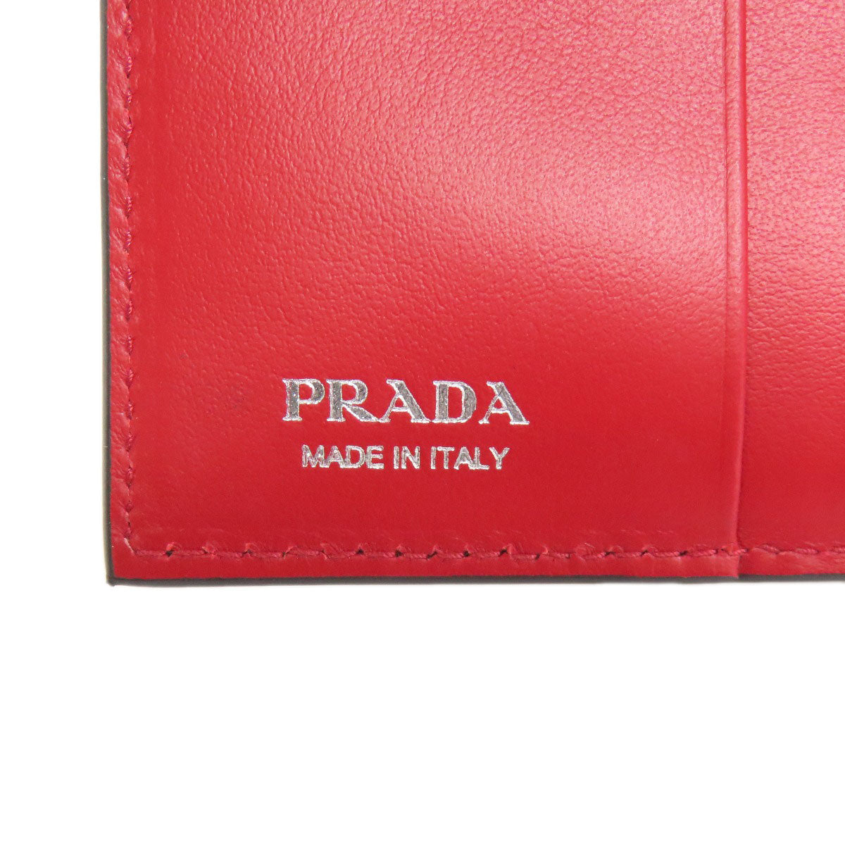 PRADA Bifold Wallet 1MV204 Safiano black Monkey Print Women Used Authentic
