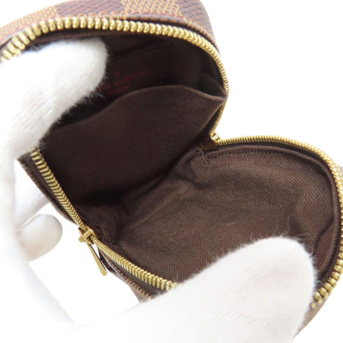 LOUIS VUITTON Accessory pouch N61738 Damier canvas Brown Etui Okapi PM Women Used Authentic
