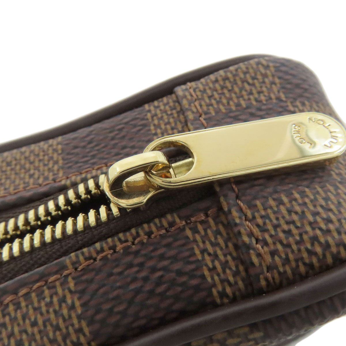 LOUIS VUITTON Accessory pouch N61738 Damier canvas Brown Etui Okapi PM Women Used Authentic
