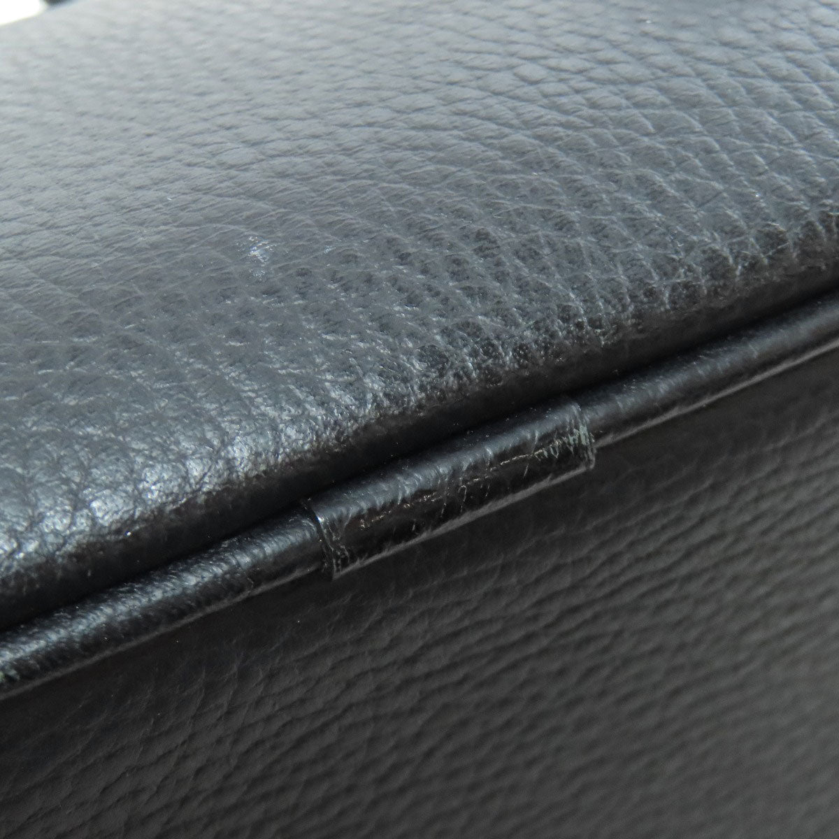 BURBERRY Handbag leather black logo Women Used Authentic