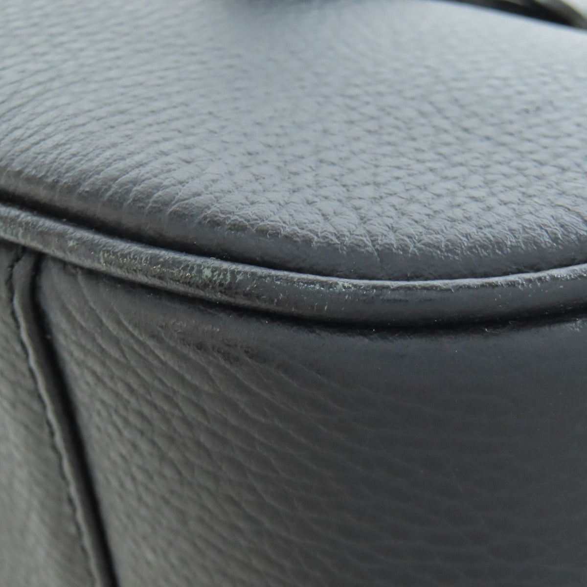 BURBERRY Handbag leather black logo Women Used Authentic