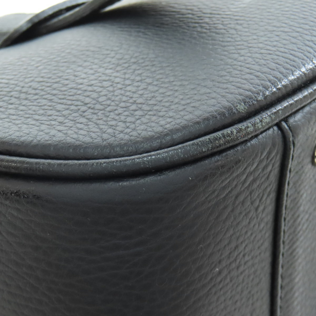 BURBERRY Handbag leather black logo Women Used Authentic