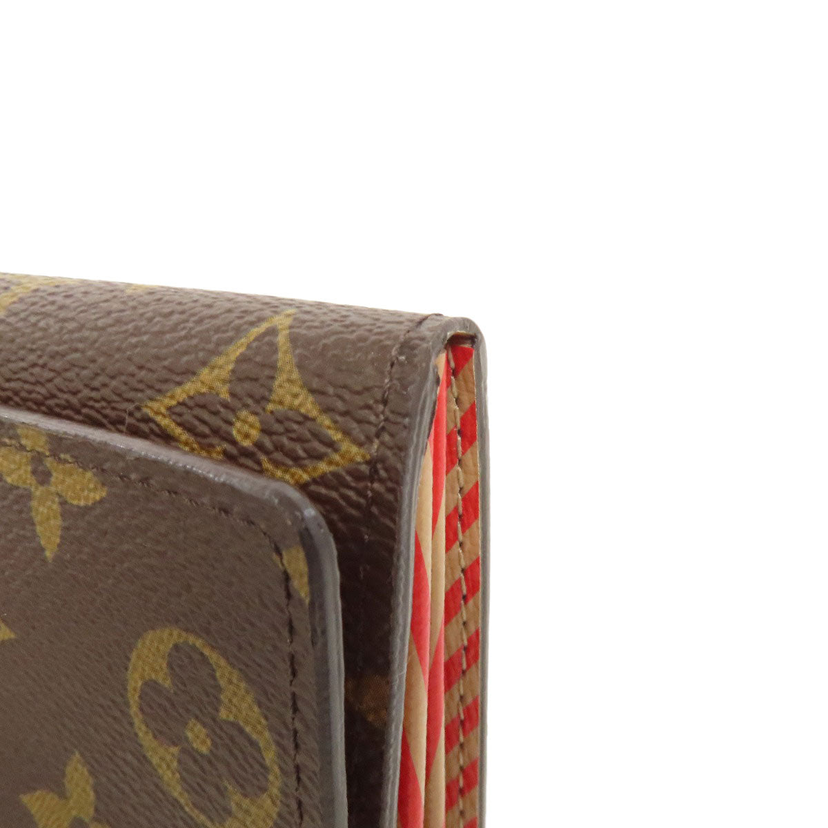 LOUIS VUITTON Long Wallet Purse M60415 Monogram canvas Brown Portefeuille Sarah Trunk Women Used Authentic