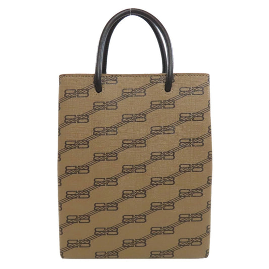 BALENCIAGA Handbag 693805 PVC Brown BB Monogram 2WAY Women Used Authentic