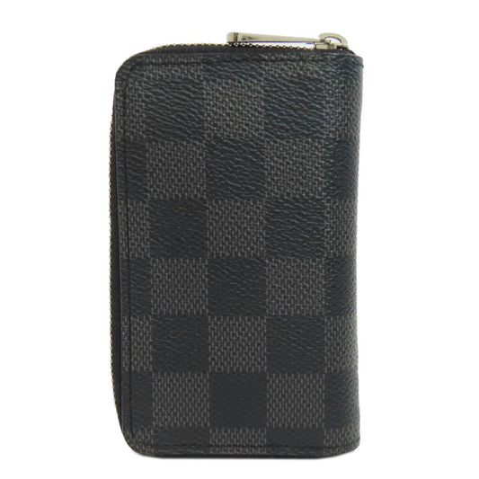 LOUIS VUITTON Coin case N63076 Damier canvas gray Zippy coin purse mens Used Authentic