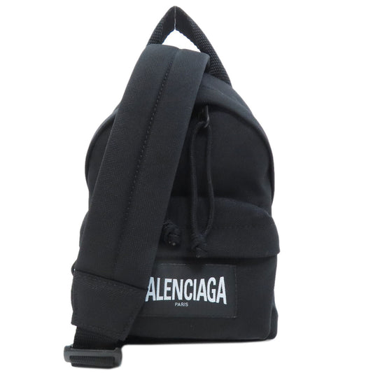 BALENCIAGA Shoulder Bag 656060 Nylon black Polyamide Mini Backpack Women Used Authentic