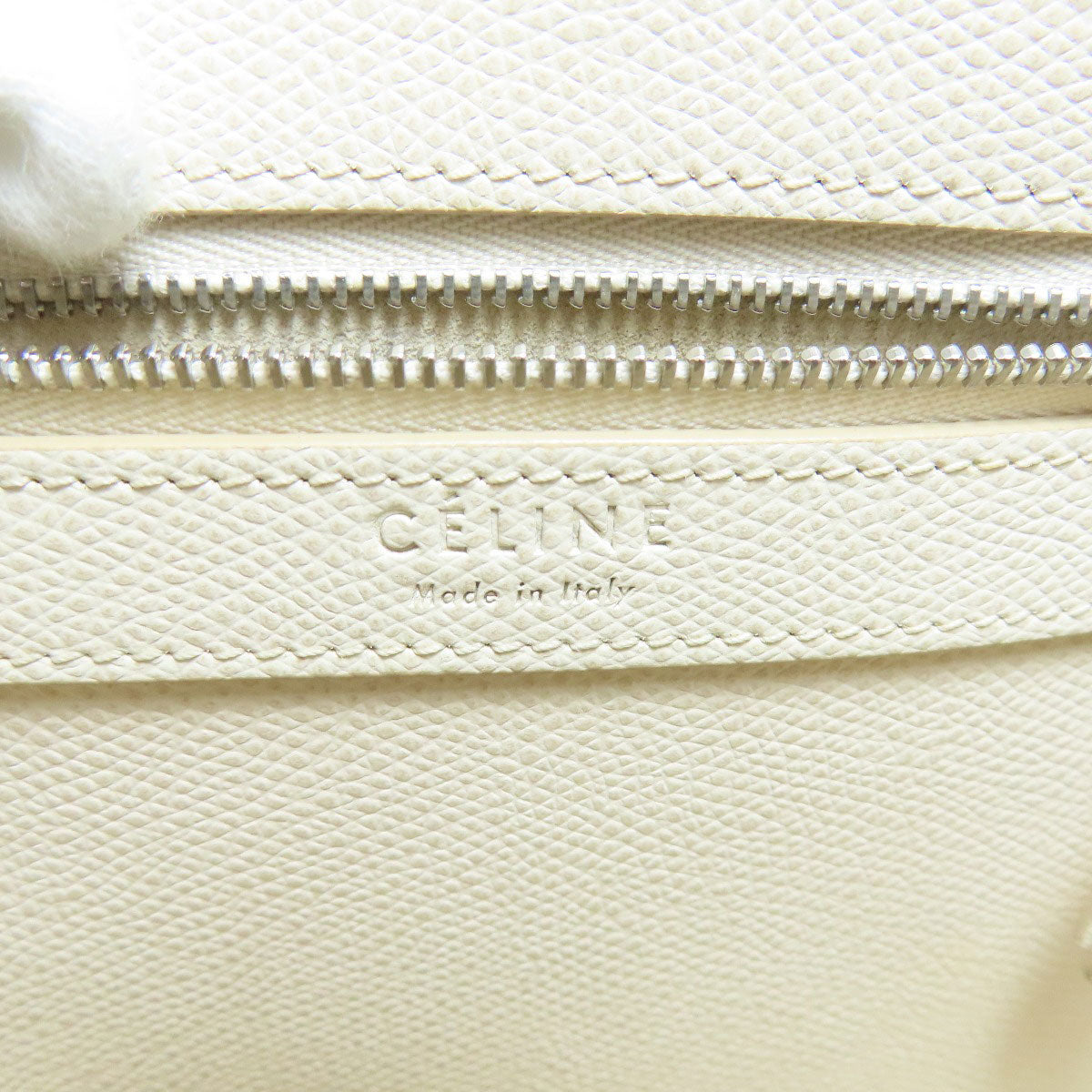 CELINE Handbag leather white Vertical Cabas 2WAY Women Used Authentic