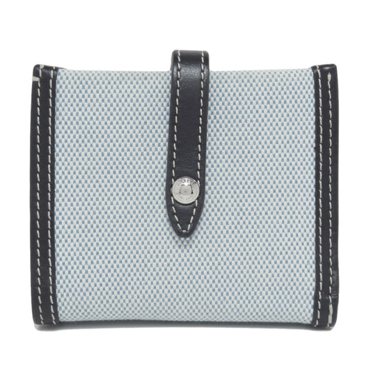 BURBERRY Bifold Wallet canvas blue logo Women Used Authentic