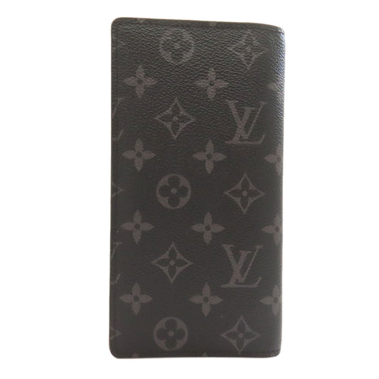 LOUIS VUITTON Long Wallet Purse M80931 Monogram Eclipse black Portefeuille�EBrazza Trunk Rocket mens Used Authentic