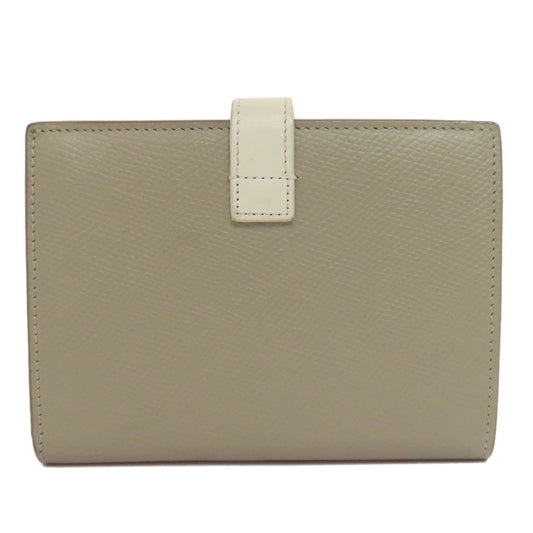 CELINE Bifold Wallet leather green Medium strap wallet Women Used Authentic