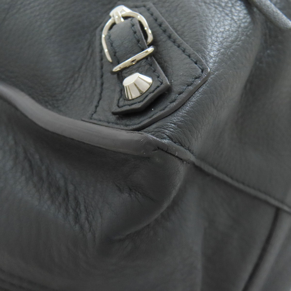 BALENCIAGA Tote Bag 432596 Calfskin gray Paper B4 Zip Around 2WAY Women Used Authentic