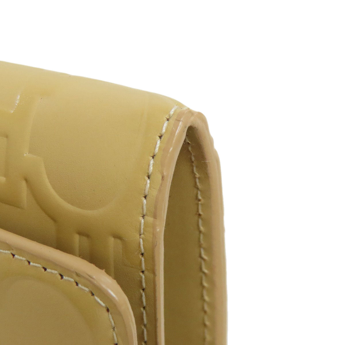 CELINE Long Wallet Purse leather beige logo Women Used Authentic