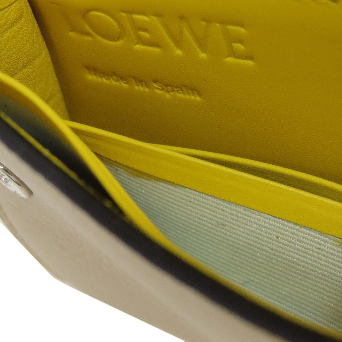 LOEWE Long Wallet Purse Calfskin yellow puzzle