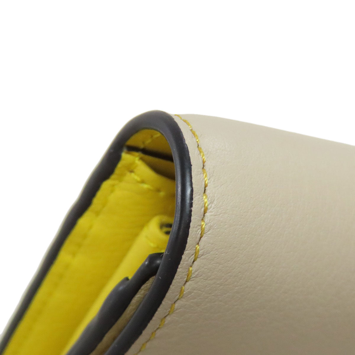 LOEWE Long Wallet Purse Calfskin yellow puzzle