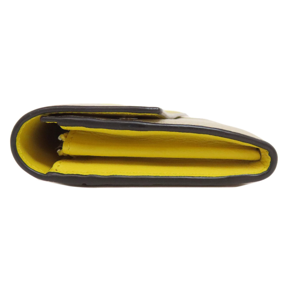 LOEWE Long Wallet Purse Calfskin yellow puzzle