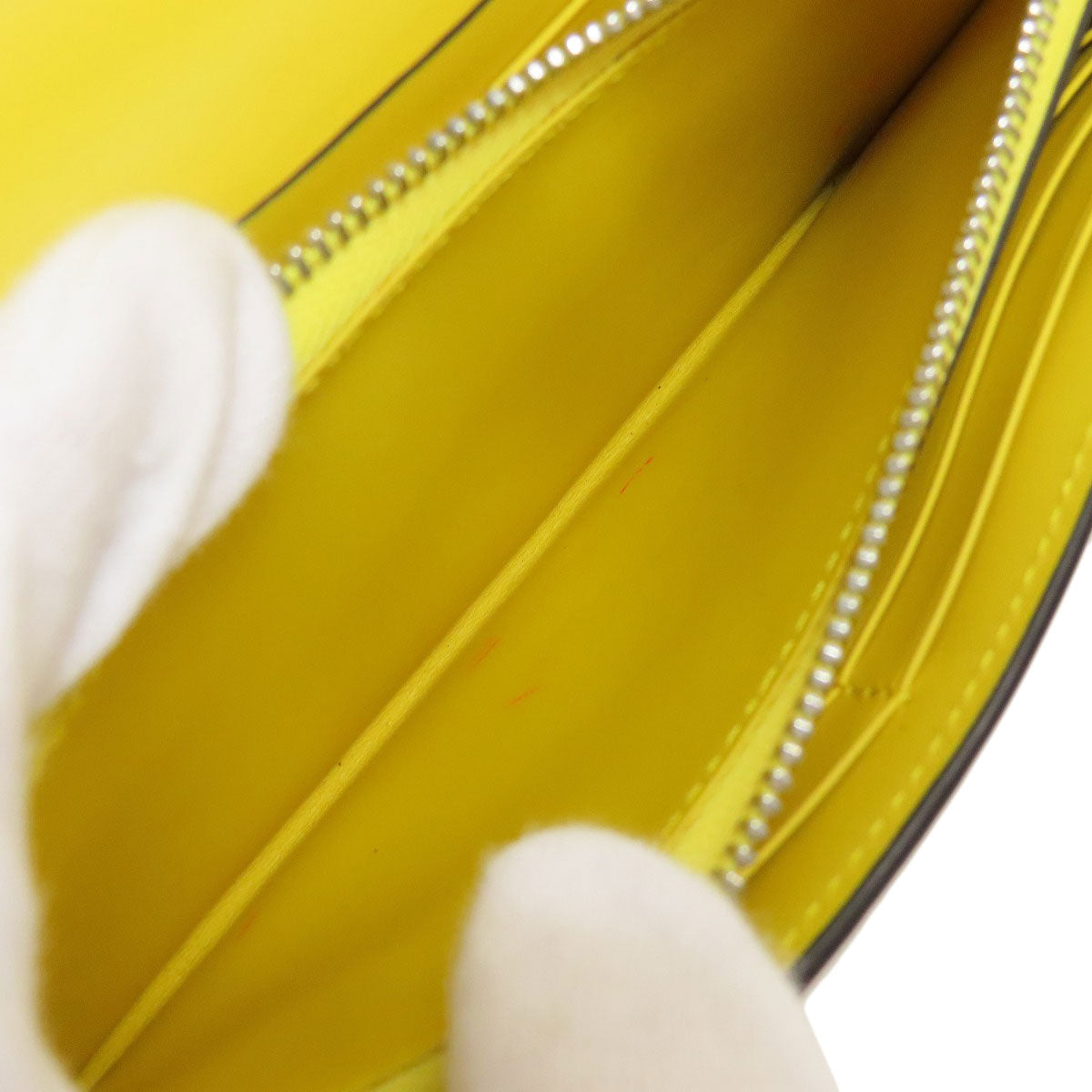 LOEWE Long Wallet Purse Calfskin yellow puzzle