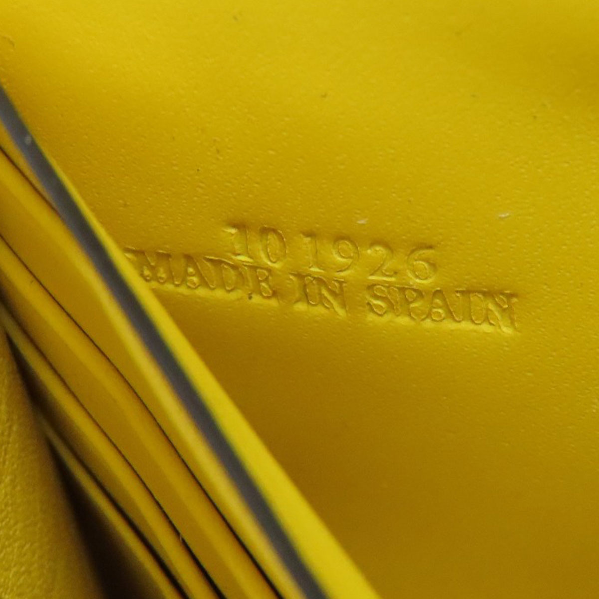 LOEWE Long Wallet Purse Calfskin yellow puzzle