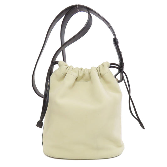 SAINT LAURENT Shoulder Bag Calfskin white logo Women Used Authentic