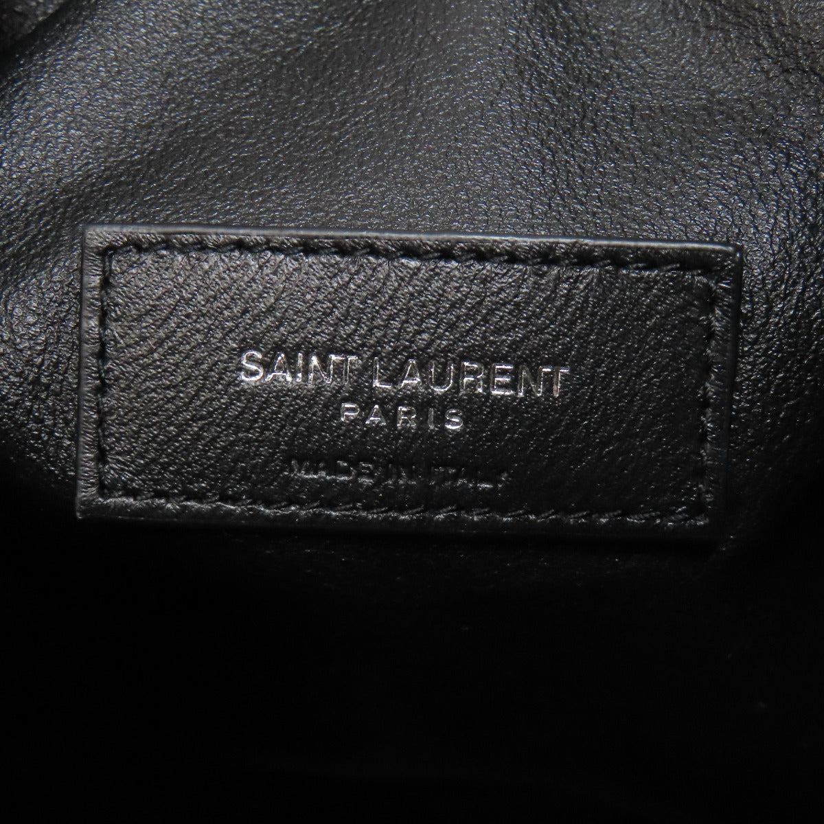 SAINT LAURENT Shoulder Bag Calfskin white logo Women Used Authentic