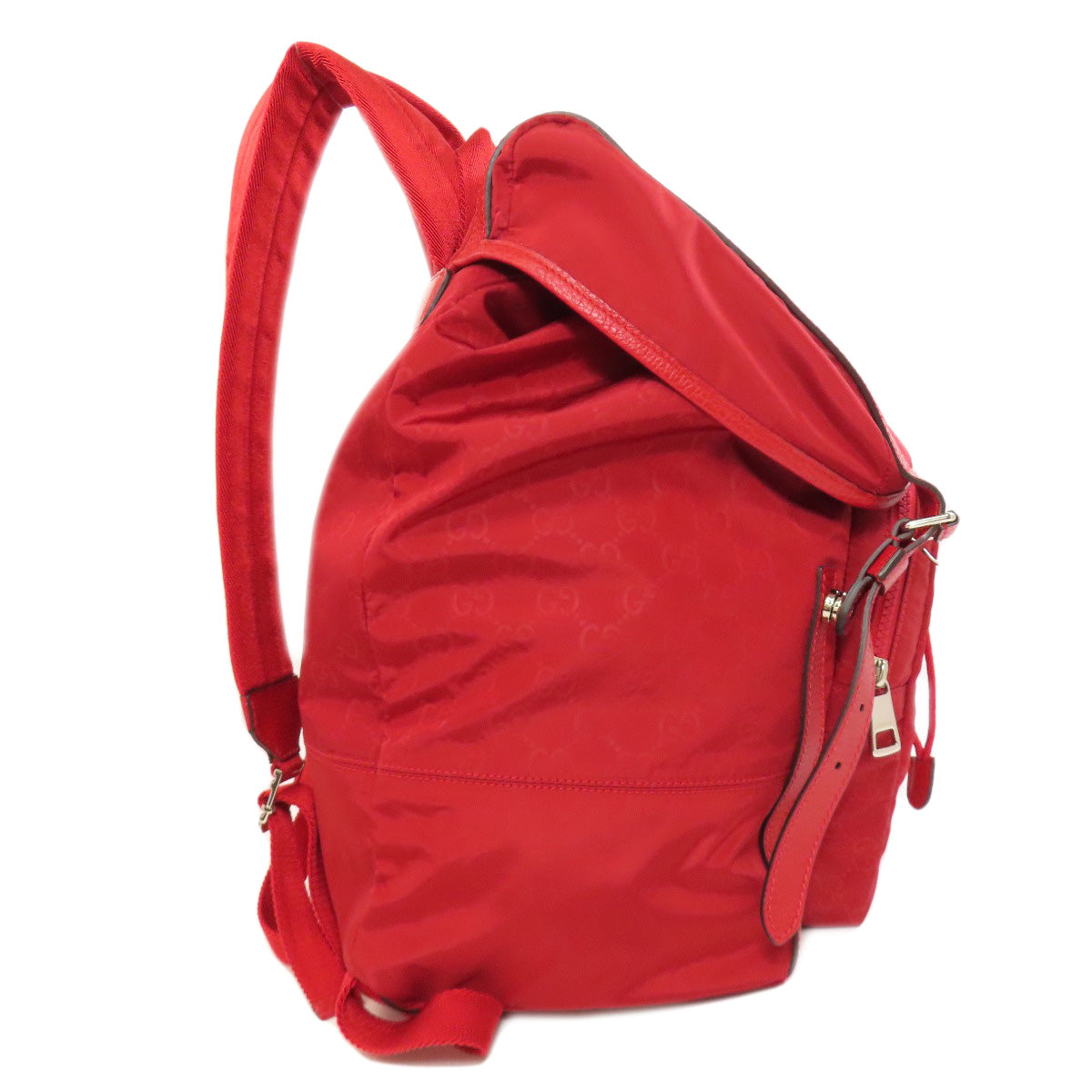 GUCCI Backpack 510336 Nylon Red GG Women Used Authentic