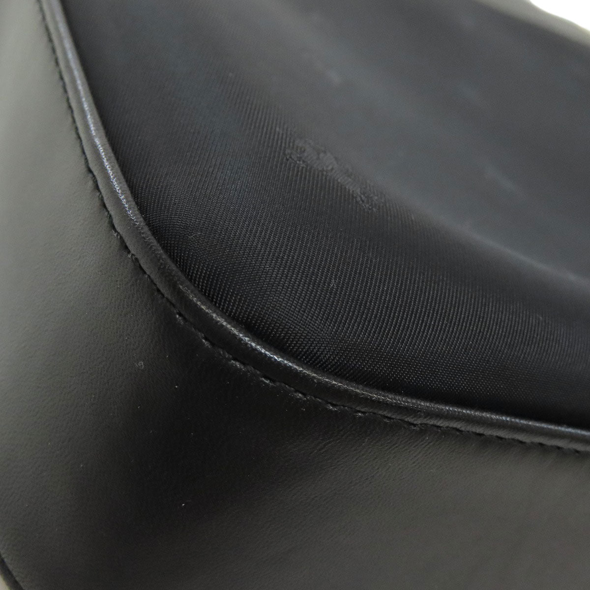 BURBERRY Tote Bag Nylon, Leather black logo Women Used Authentic