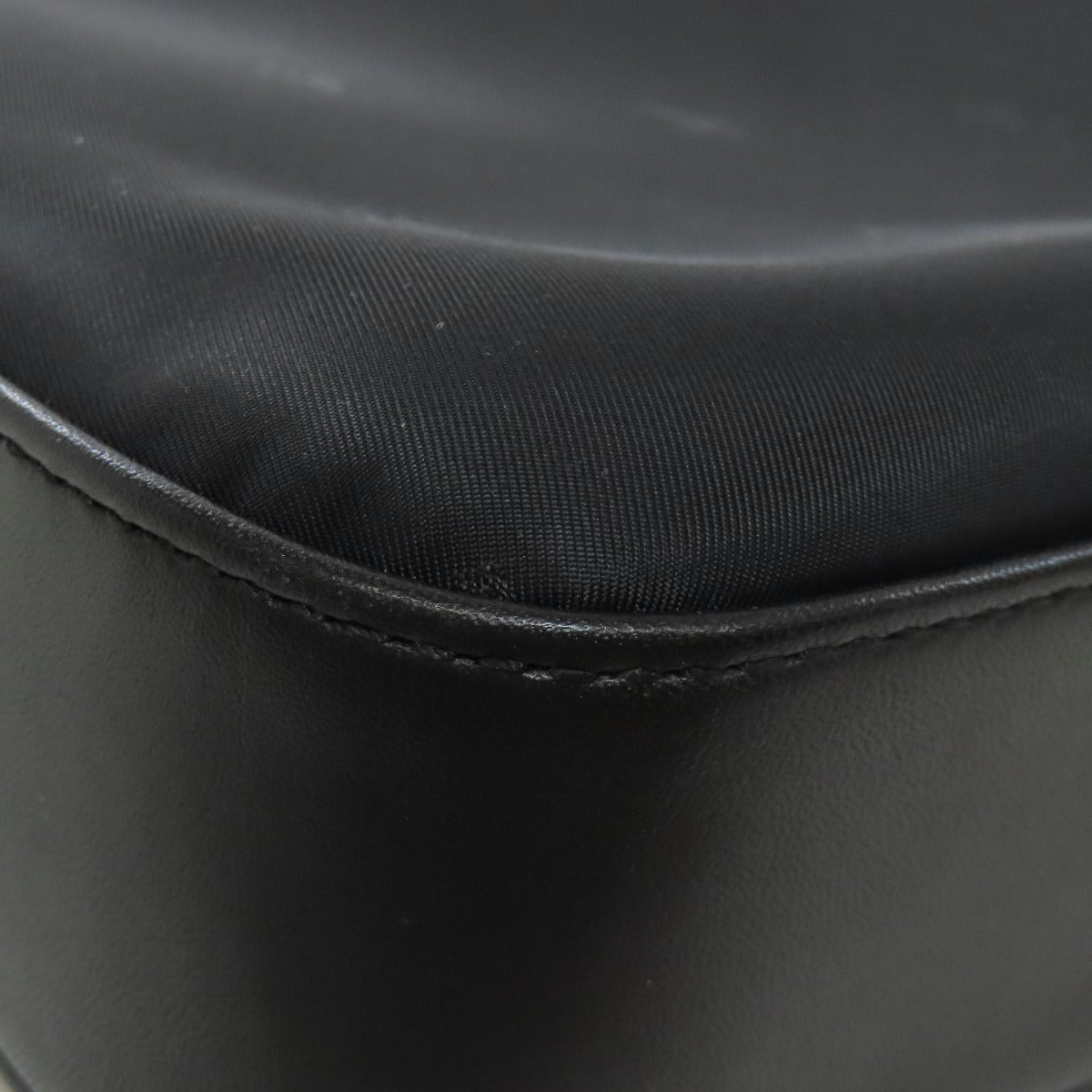 BURBERRY Tote Bag Nylon, Leather black logo Women Used Authentic