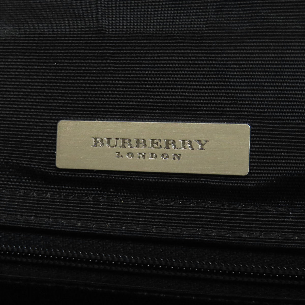 BURBERRY Tote Bag Nylon, Leather black logo Women Used Authentic