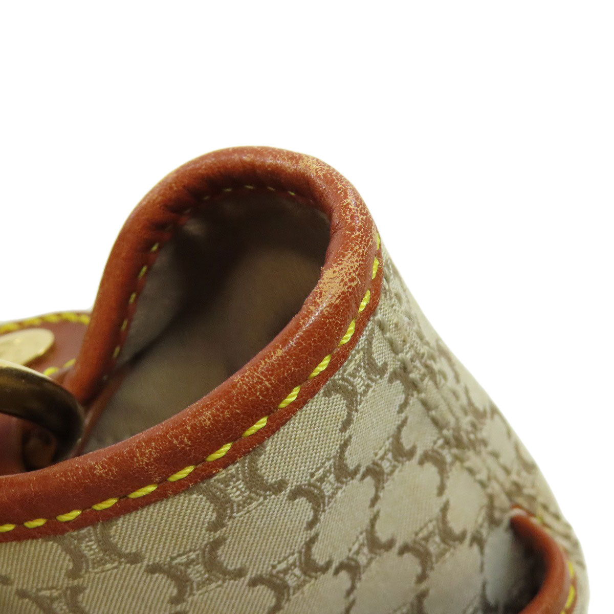 CELINE Handbag canvas Brown Macadam Pattern Women Used Authentic