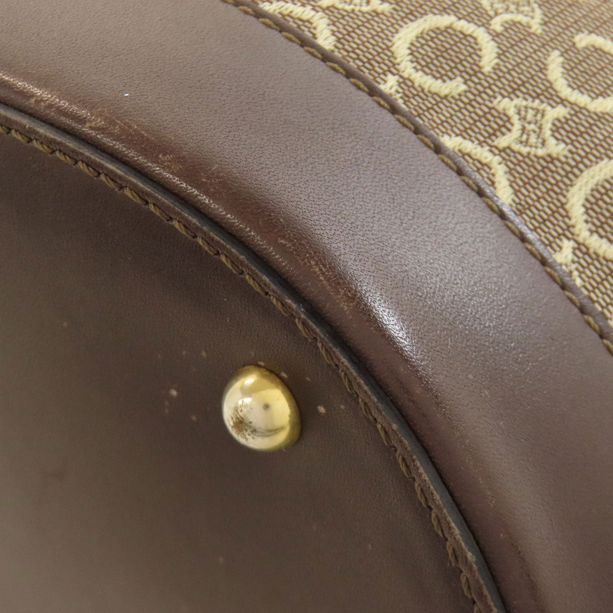 CELINE Tote Bag canvas Brown C Macadam Women Used Authentic