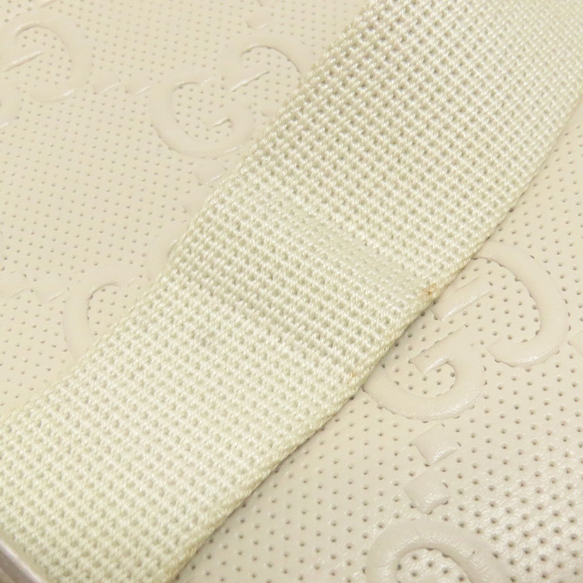 GUCCI Sling bag 645093 Calfskin white GG emboss Women Used Authentic