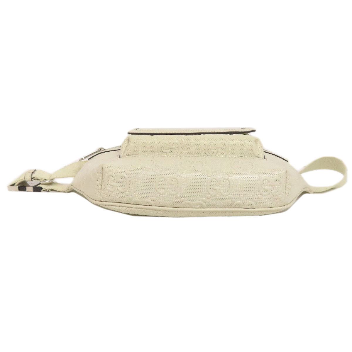 GUCCI Sling bag 645093 Calfskin white GG emboss Women Used Authentic