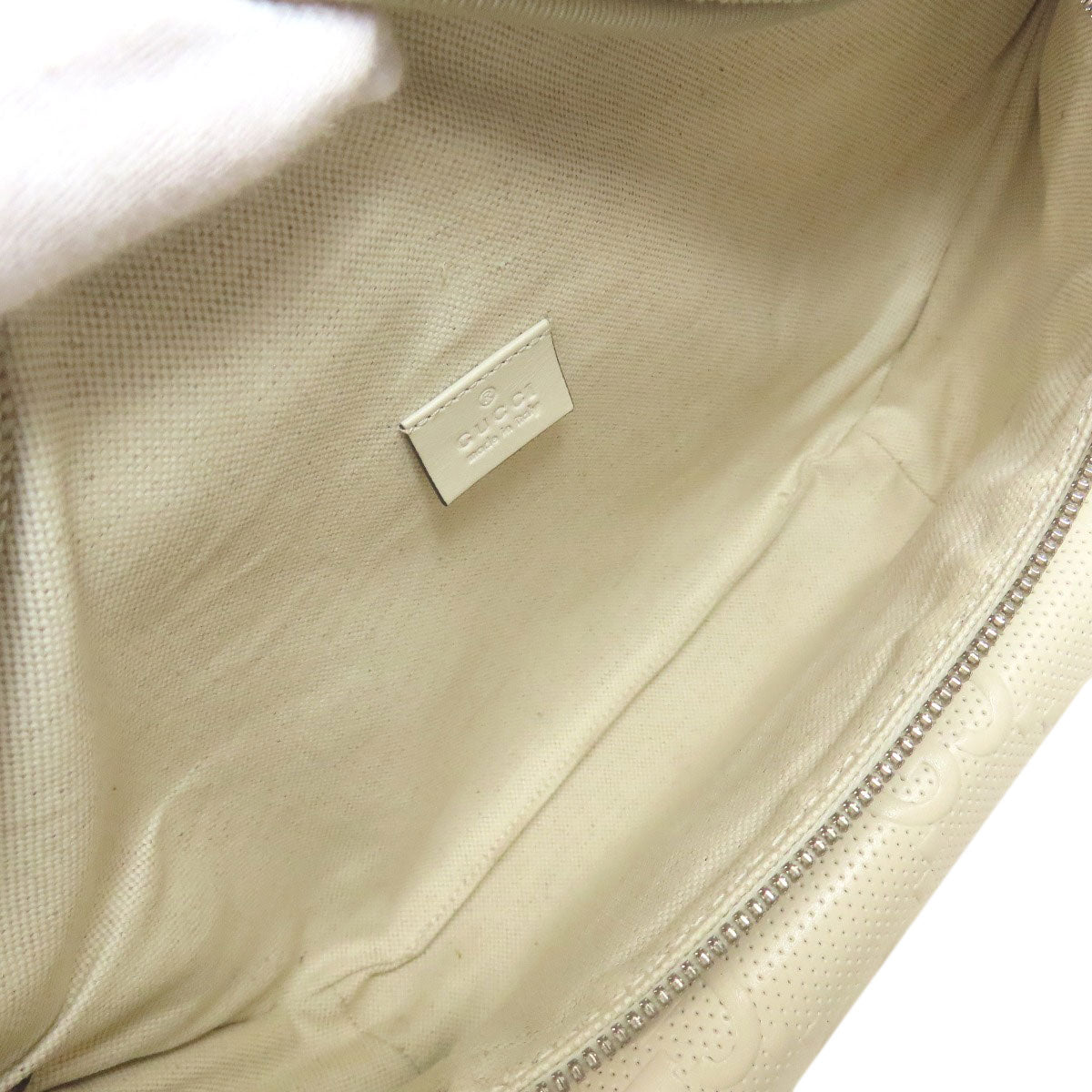GUCCI Sling bag 645093 Calfskin white GG emboss Women Used Authentic