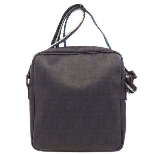 FENDI Shoulder Bag PVC Navy Zucca Pattern