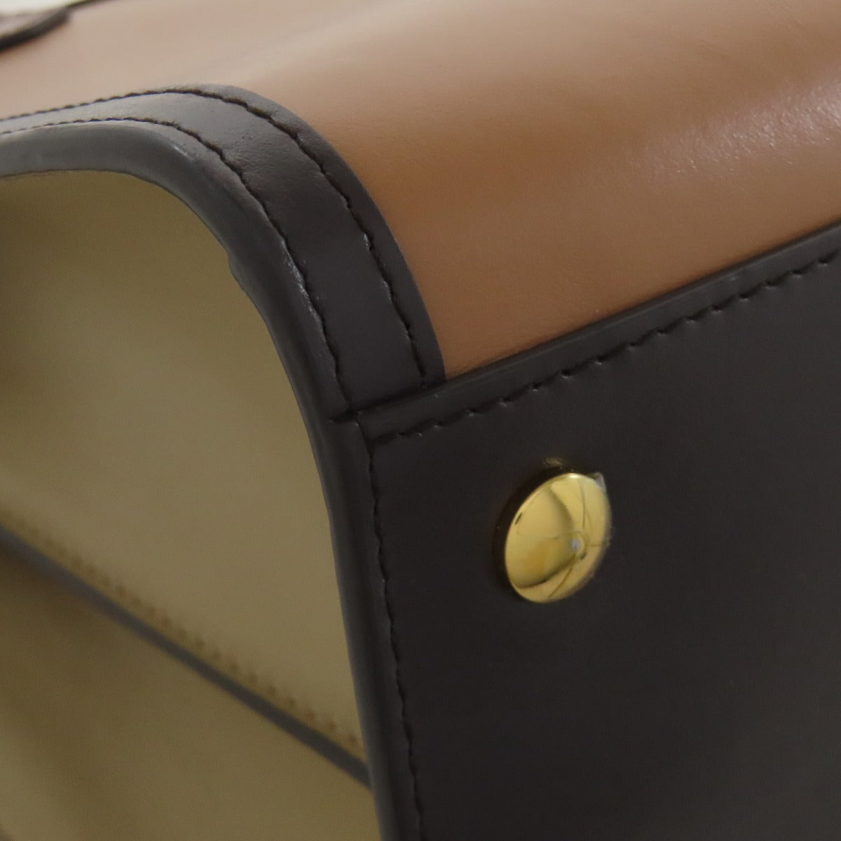 BURBERRY Handbag leather Brown logo Women Used Authentic