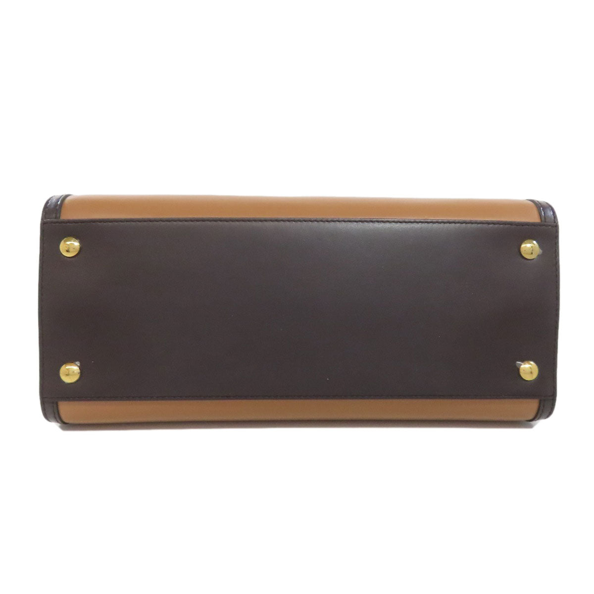 BURBERRY Handbag leather Brown logo Women Used Authentic