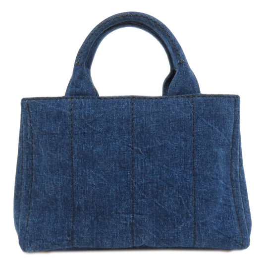 PRADA Handbag BN2439 denim blue Canapa mini Women Used Authentic